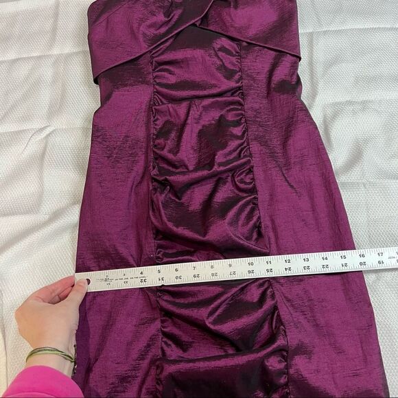 Xscape Metallic Magenta Strapless Mini Dress‎ - Picture 4 of 11